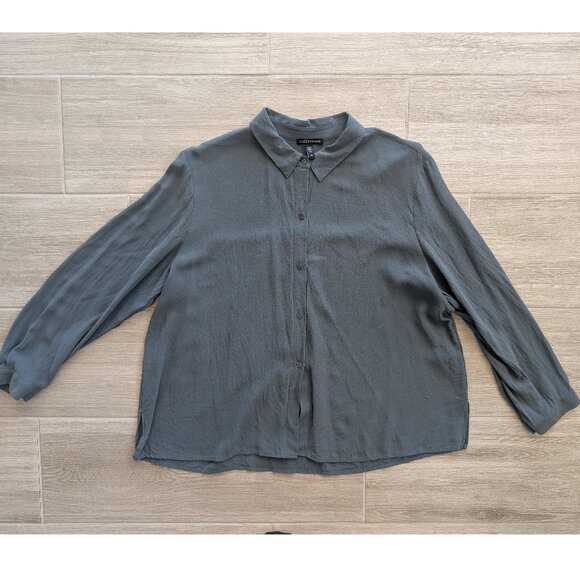 Eileen Fisher Silk Womens Top - Dark Gray - Picture 1 of 4